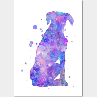 Boxer Dog Watercolor Painting 3 Posters and Art